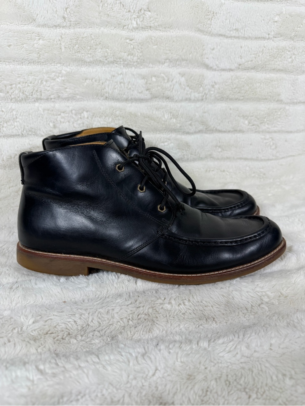 Mens Uggs Leighton Black Leather Chukka Boots Size 12 1001901
